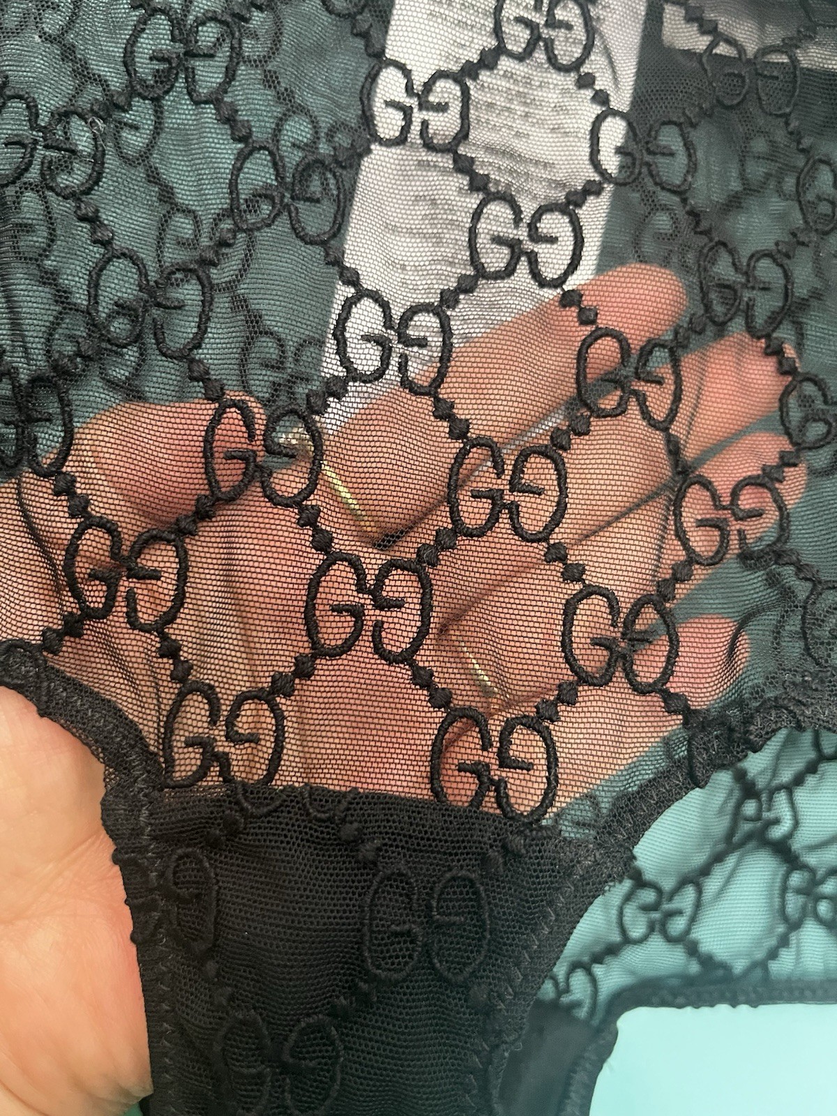 Gucci GG Embroidered Tulle Highwaisted briefs Size M UK 10-12 With Box
