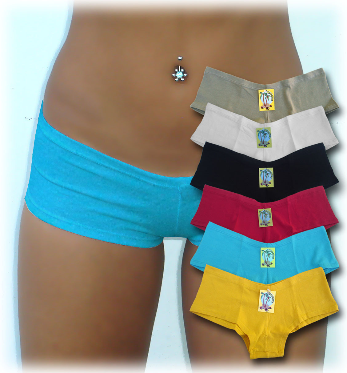 Set – 6 Sexy Boy Shorts Cotton Low Rise Boyshorts MEDIUM – FREE SHIPPING TO USA