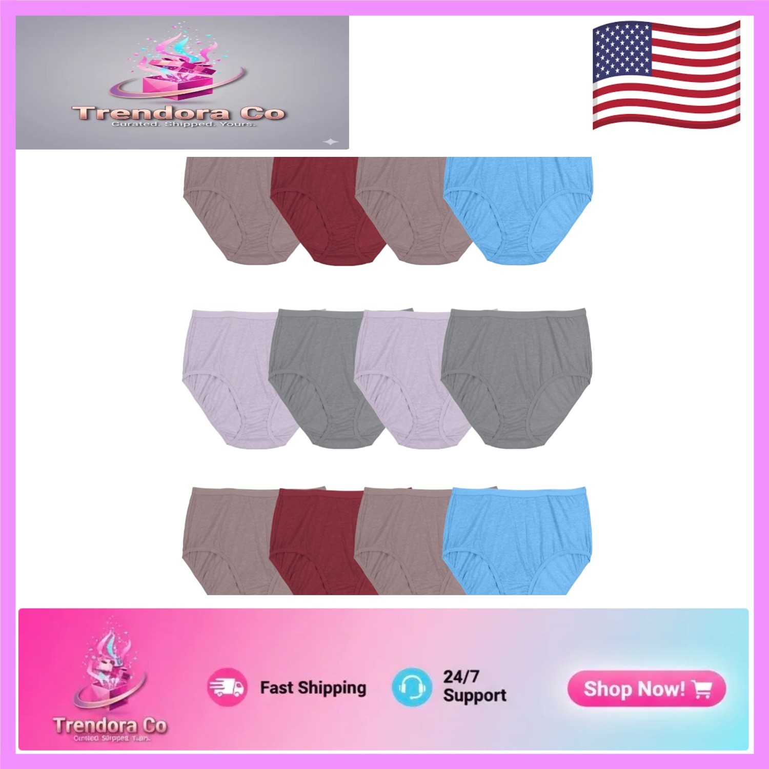 Ultimate Comfort: 12-Pack Women’s Briefs with Woven Waistband & Plus Sizes