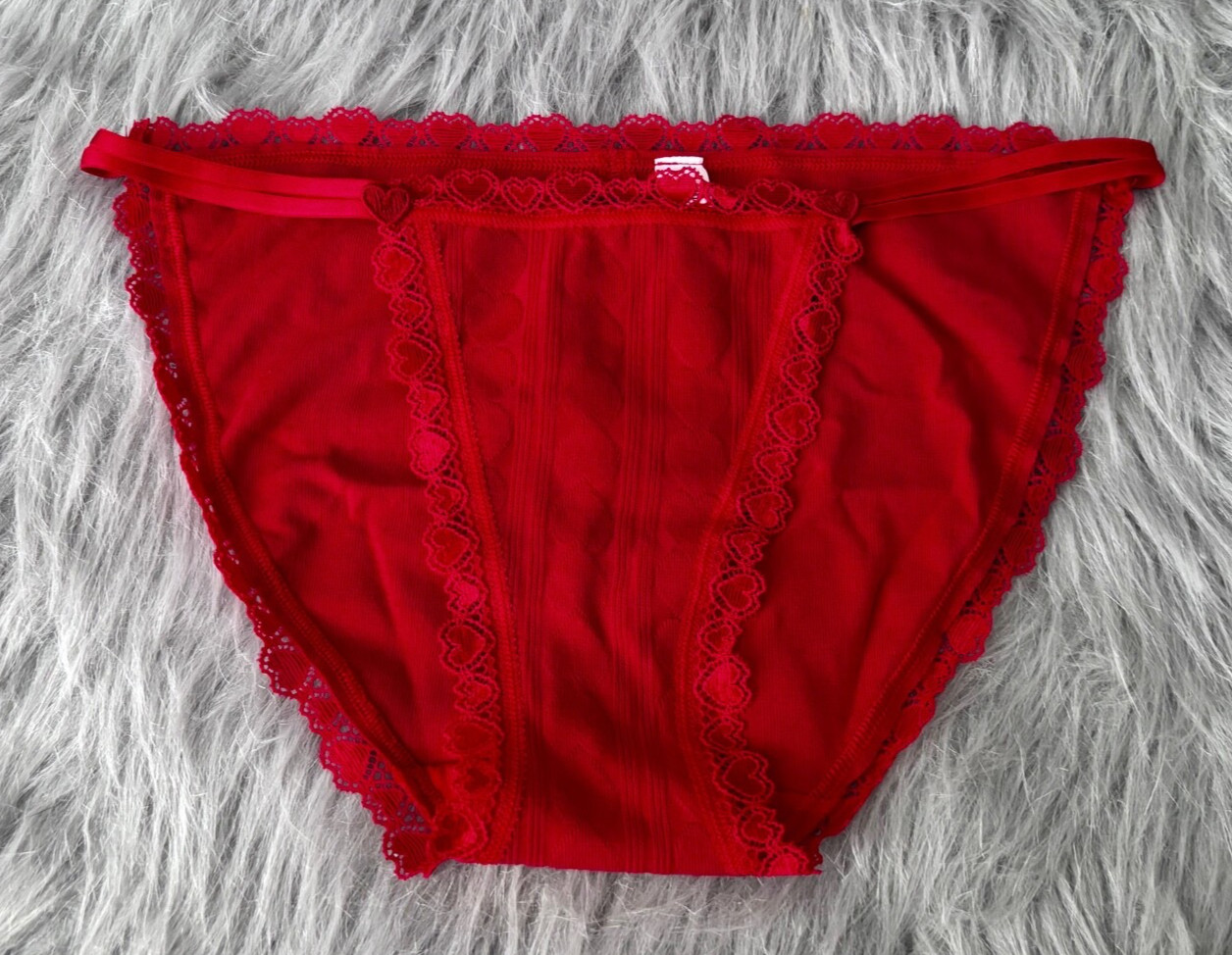 Victoria’s Secret String Bikini Panty Red Heart Strappy S M L XL 2XL