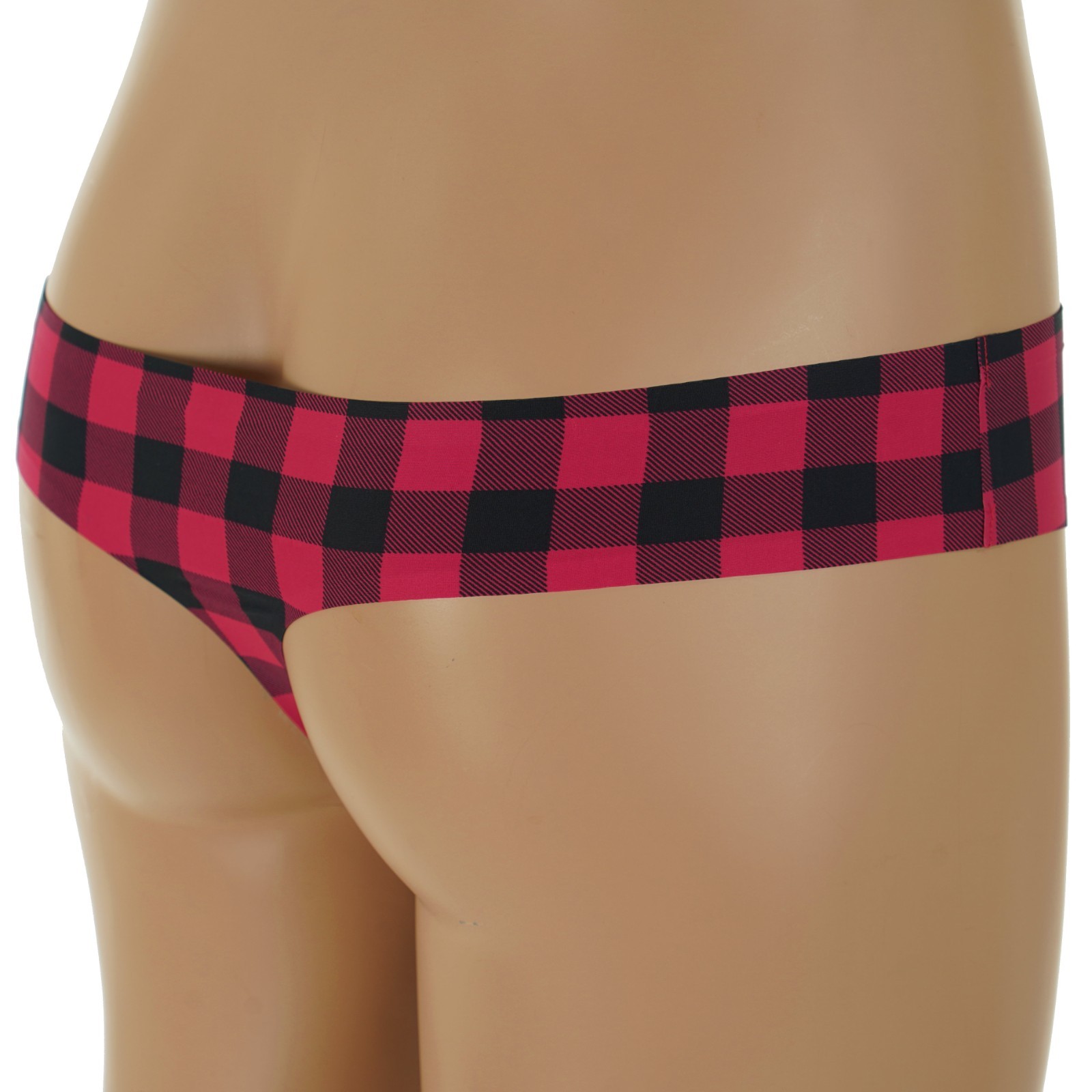SO Junior’s SIZE 11-13 LARGE Black & Red BUFFALO CHECK THONG Panties #SO60001