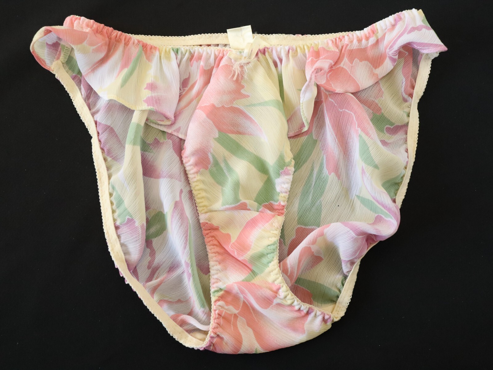 NEW Victoria’s Secret VTG 80s-90s Sheer Chiffon Ruffle Brief Panties MEDIUM