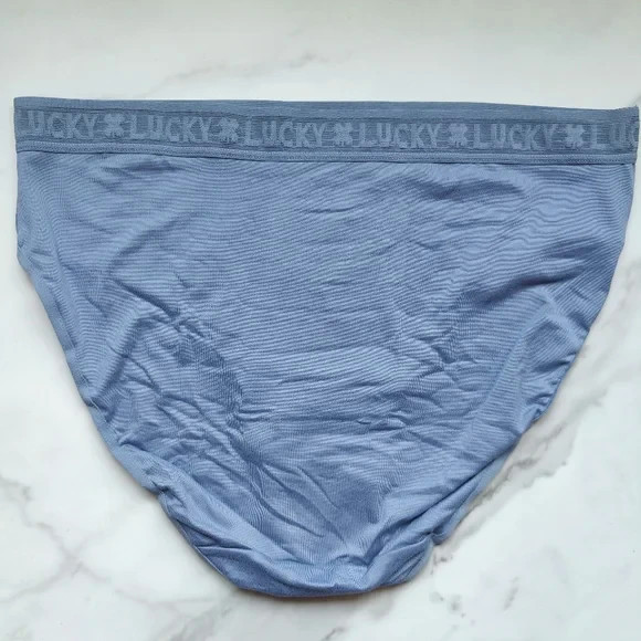 Lucky Brand Lucky Lace Hi-Cut Brief Panty Pastel Blue Size L