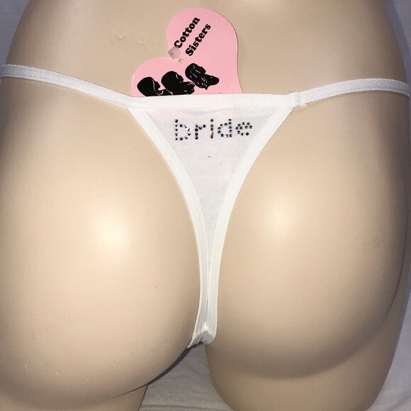 Cotton Sisters “Bride” Thong Panties. New With Tags
