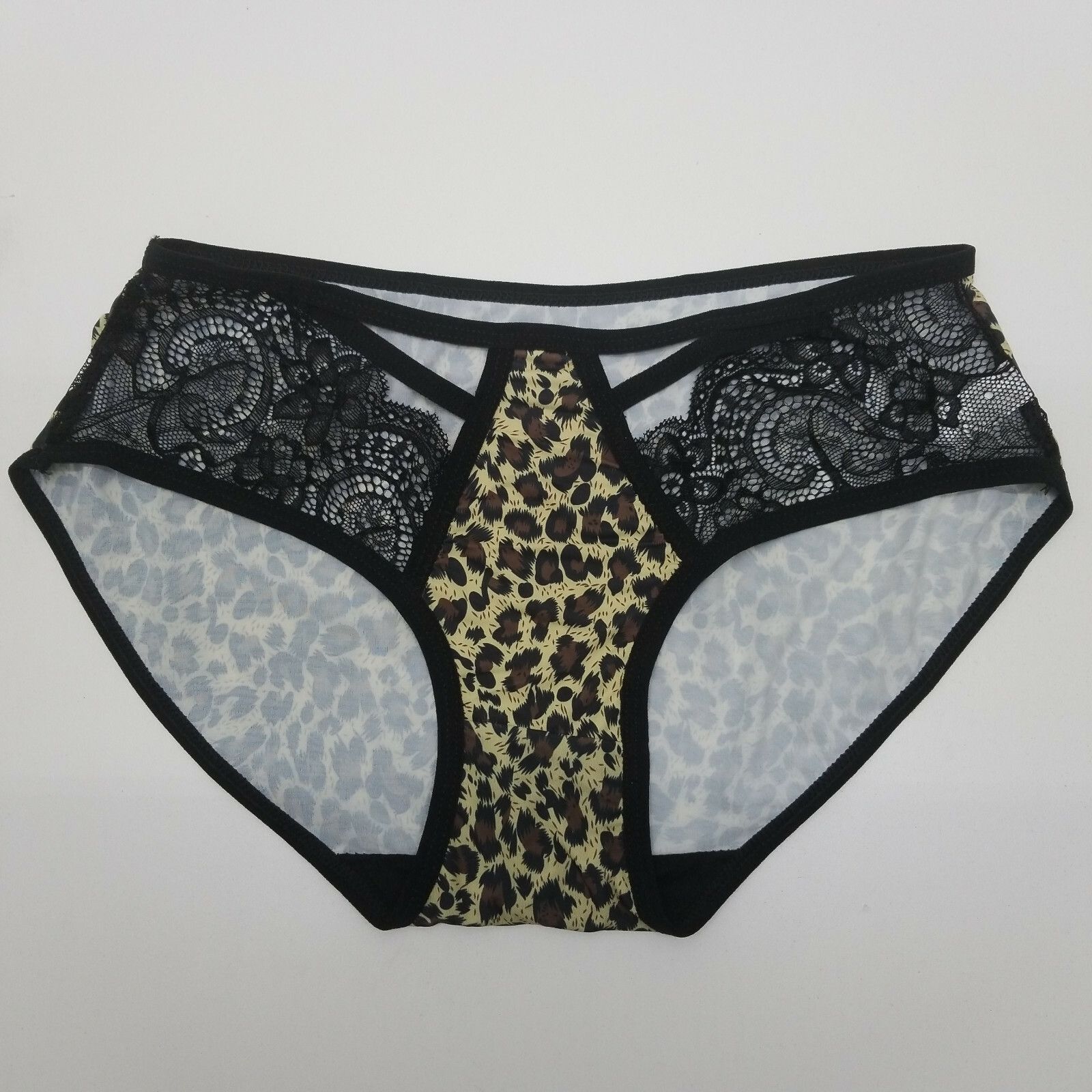 Leopard Cheetah print Blace Lace Panties Underwear Lingerie Strappy Sexy Cute