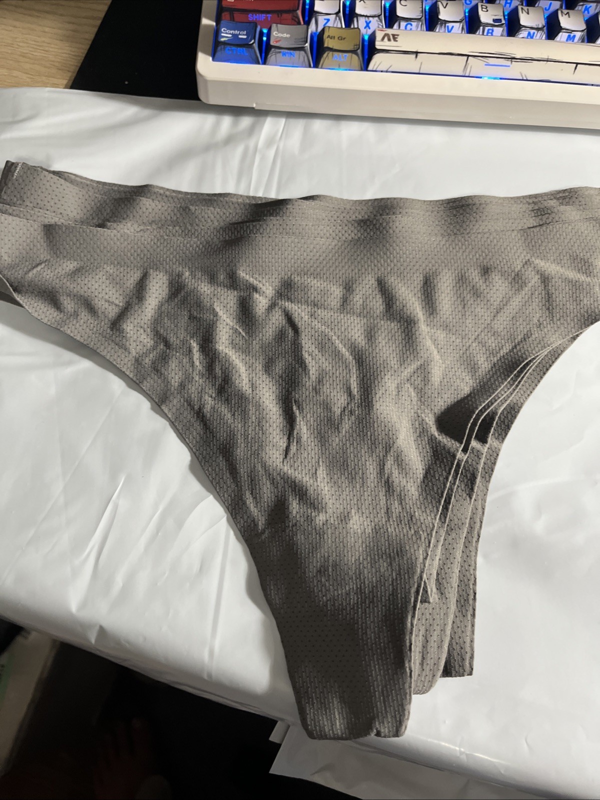 6 Pack Women Cotton Sexy underwear Thongs Grey Panties Size Small Breathable