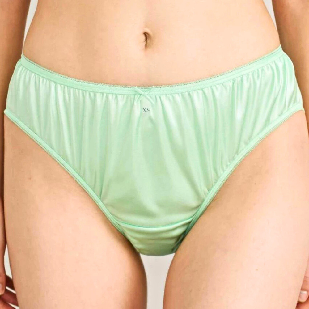 Set of 6 Bikini Panties 3XL Nylon Soft Stretch Unisex Mint Green Waist 34-44″