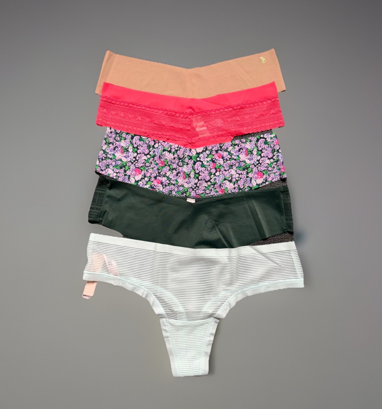 5-Pack Victoria’s Secret sz M No-Show Thong String Panty Bundle Set Lot