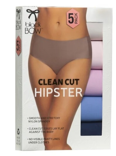 Black Bow Ladies’ Clean Cut Hipster, 5-pack Size: XL