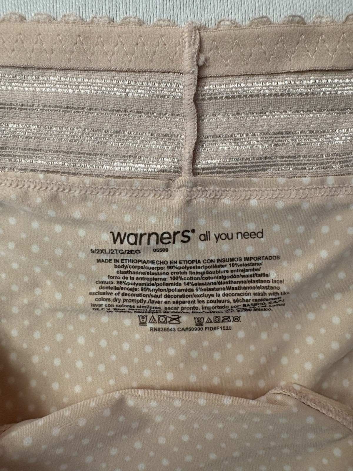 NEW Warners No Pinching No Problems Lace Bikini WR5509 2 Pair Women Size 2xlarge