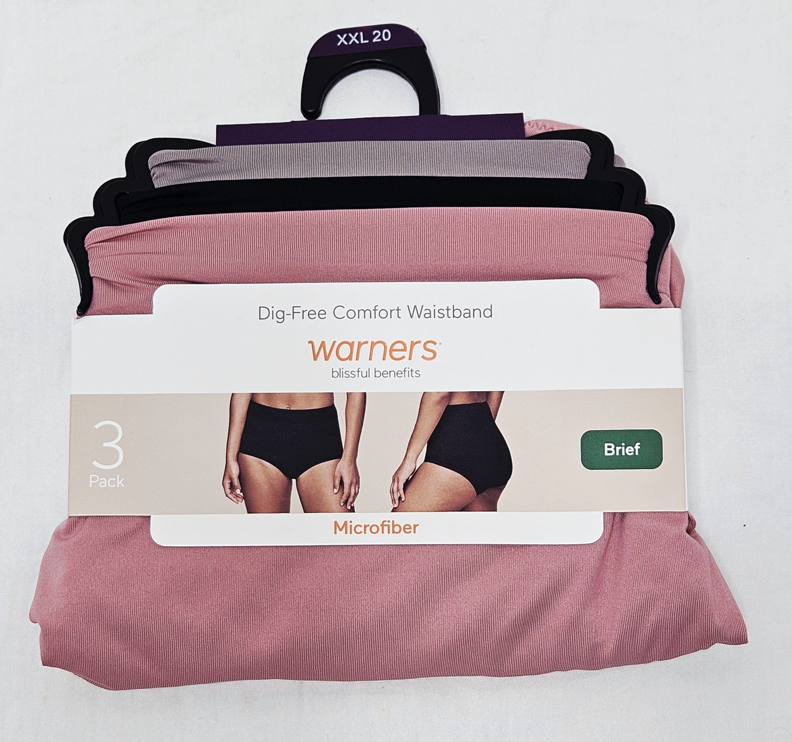 Warners Blissful Benefits Microfiber Brief 3 Pack Choose XL 2XL or 3XL