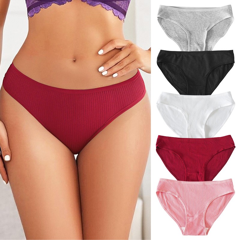 5 Pack Lot Sexy Womens Cotton Panties Briefs Comfort Underwear Lingeries Ladies