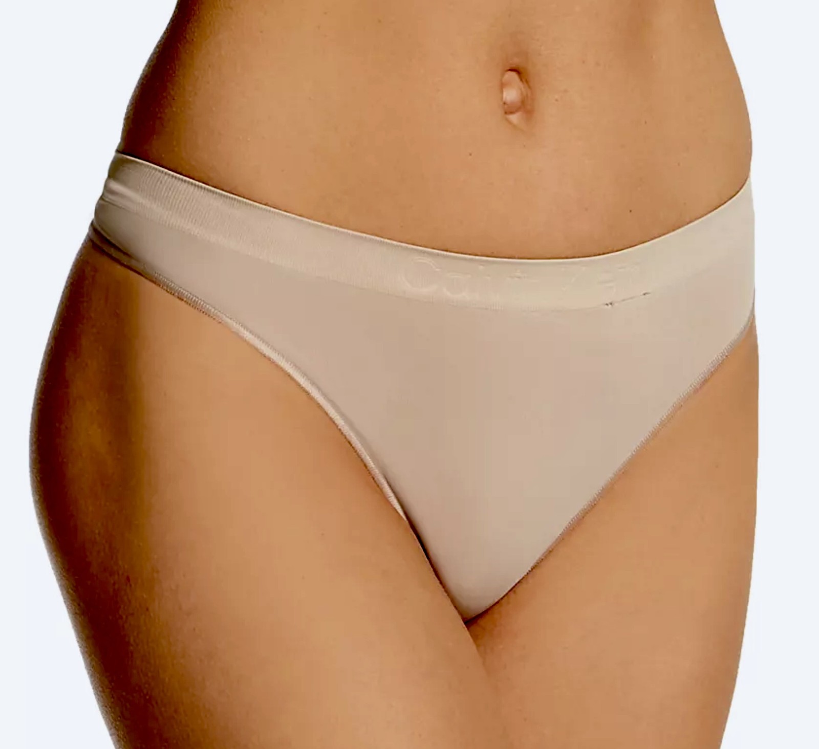 CALVIN KLEIN Bonded Flex Seamless Cedar Nude Thong Panty Womens Sz XS 4 M 6 L 7