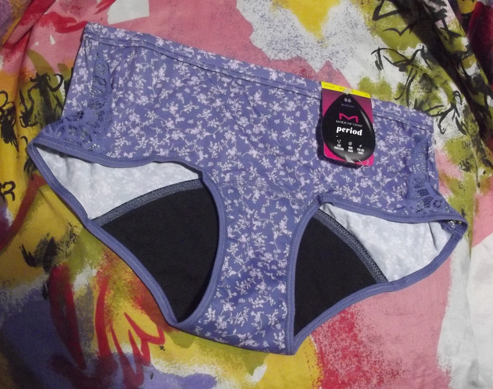 NEW MAIDENFORM DMLBSM ABAY MICROFIBER PERIOD HIPSTER PANTY XL/8