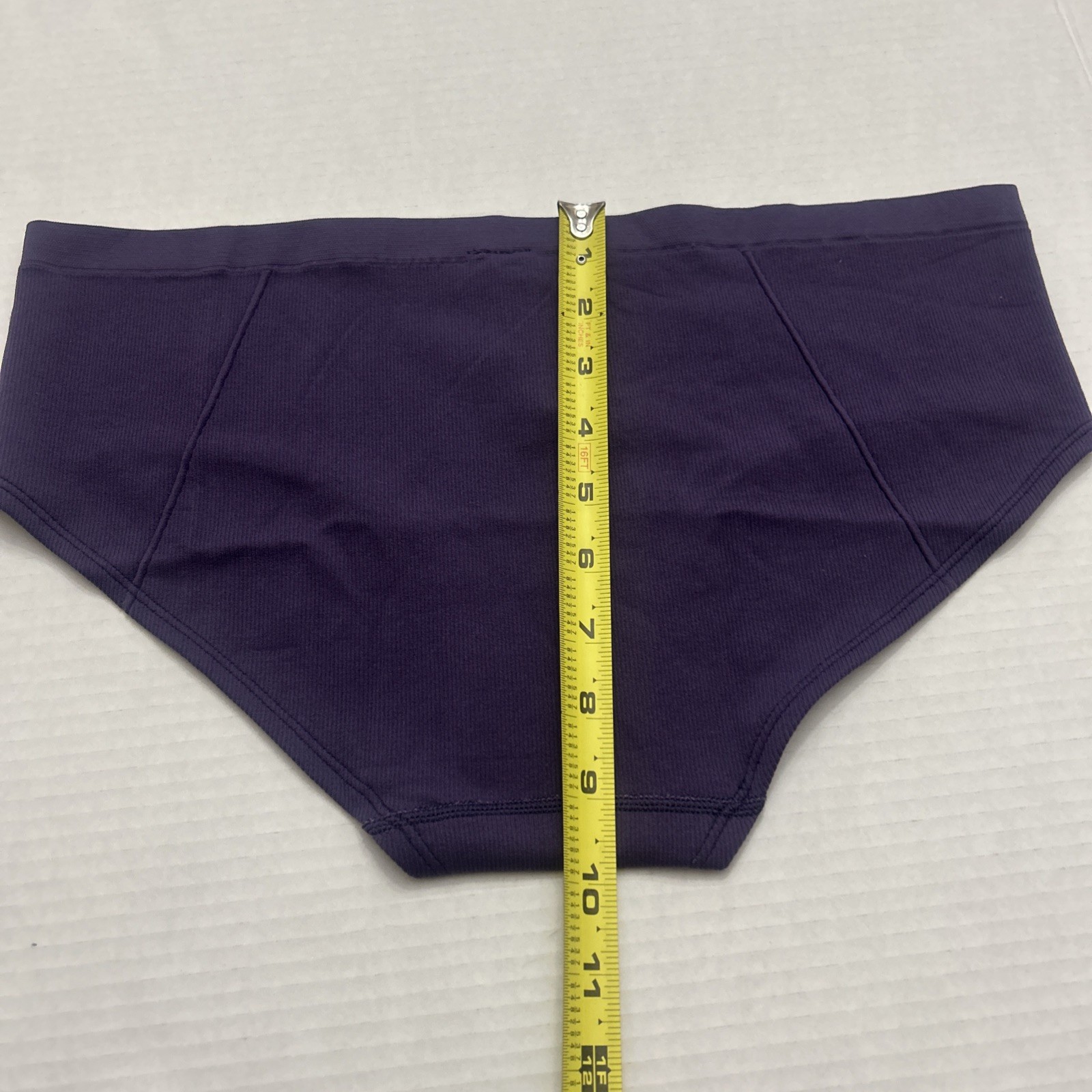 VICTORIA’S SECRET DEEP PURPLE WHITE LOGO RIBBED SEAMLESS HIPHUGGER PANTY 2XL NWT