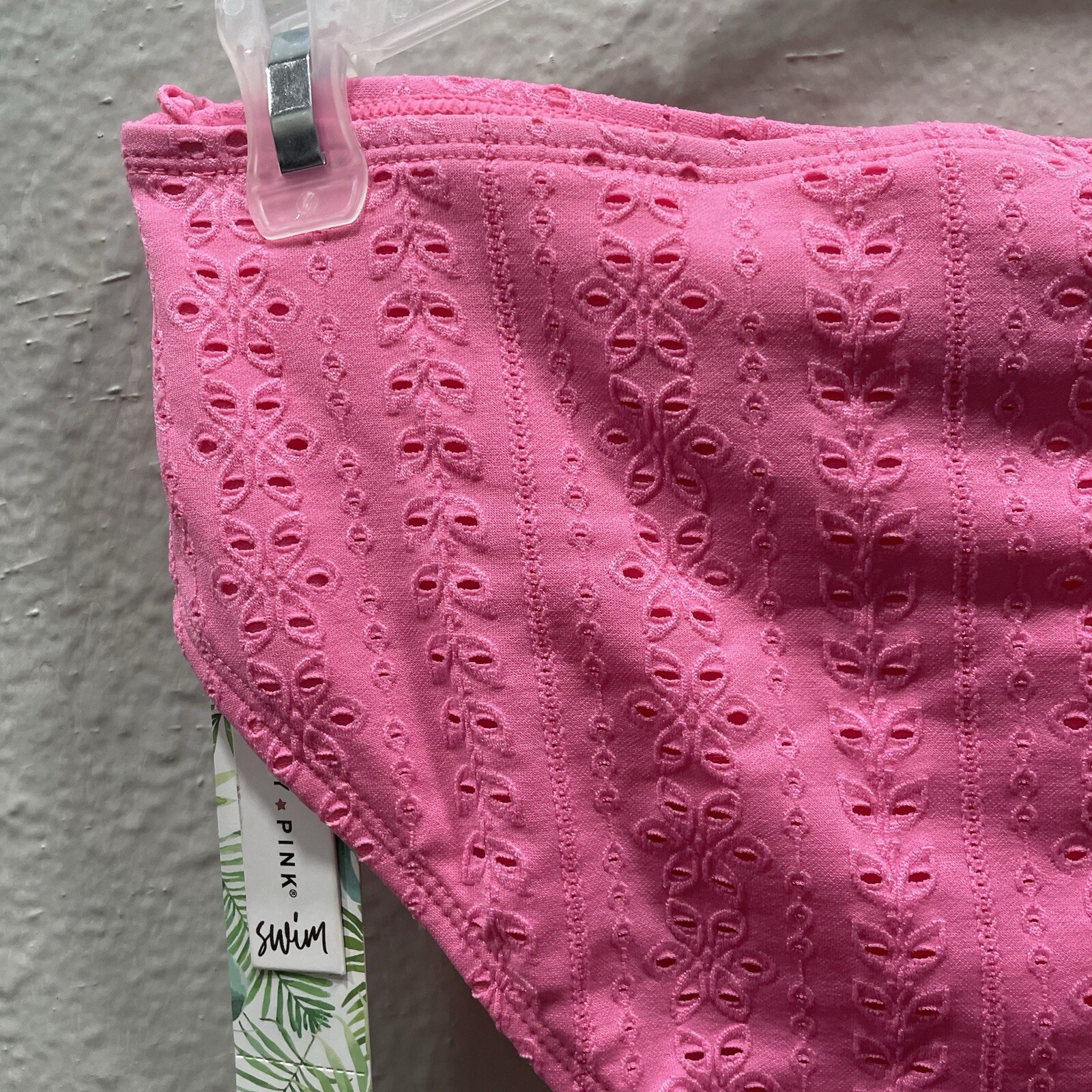 Celebrity Pink Swim NWT Pink Eyelet Side Tie Bottom Bikini Size S