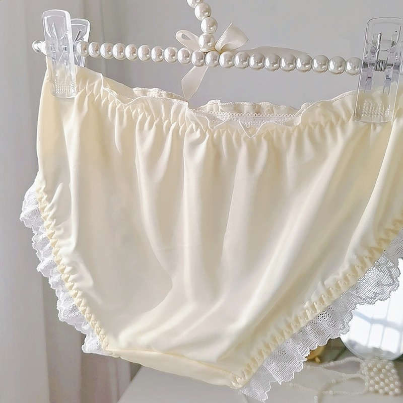 Lolita Girls Lady Embroidery Bow Panties Briefs Underwear School Cute Underpant