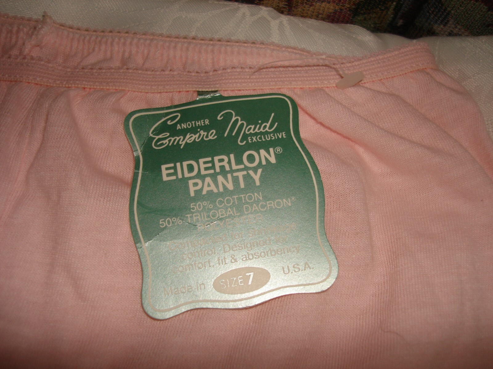 Vintage Unique 2Pc Empire Maid Long Leg Color Pink Eiderlon Panty Size 7