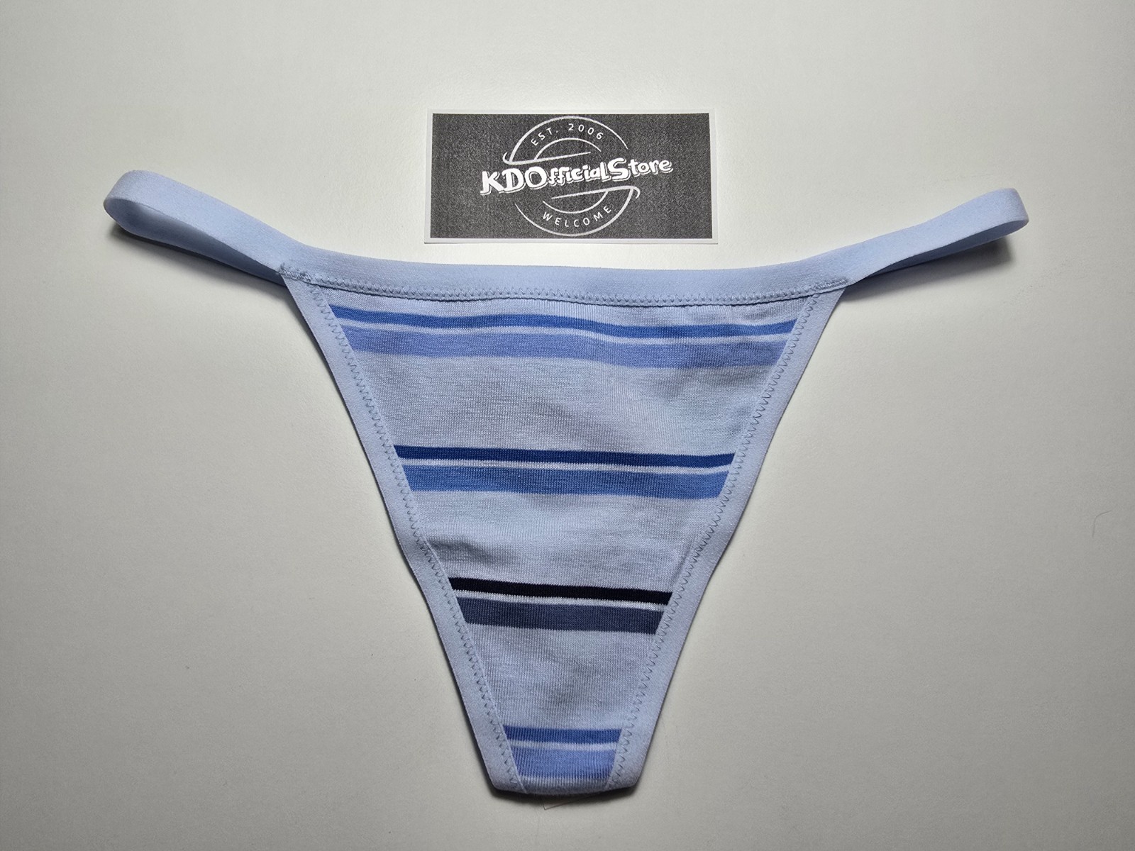 XS American Eagle AERIE Cotton String Thong Undies Panties Blue Stripe