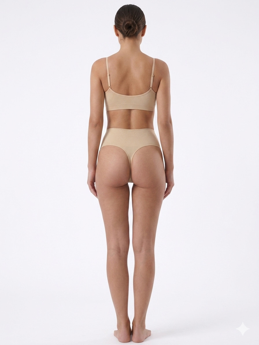 Women’s High Waist Seamless Control Panties – Nude Beige Body Shaper Underwear