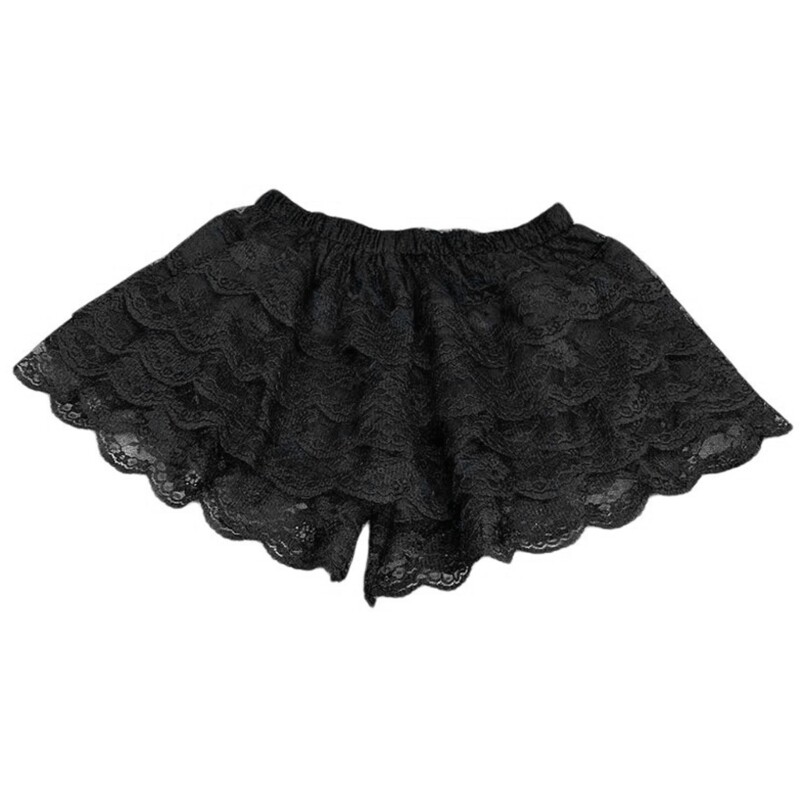 Elegant Pumpkin Pants for Women Tiered Ruffled Lace Underpants Undergarments