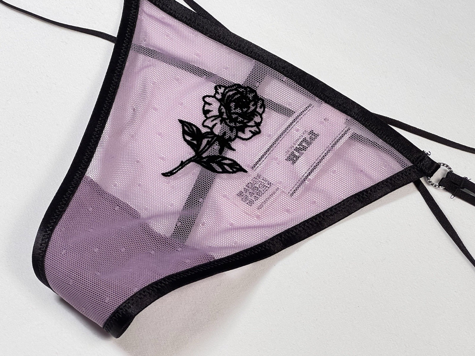 VICTORIA’S SECRET PINK WINK MESH DOUBLE STRAPPY V STRING PANTIES XSMALL