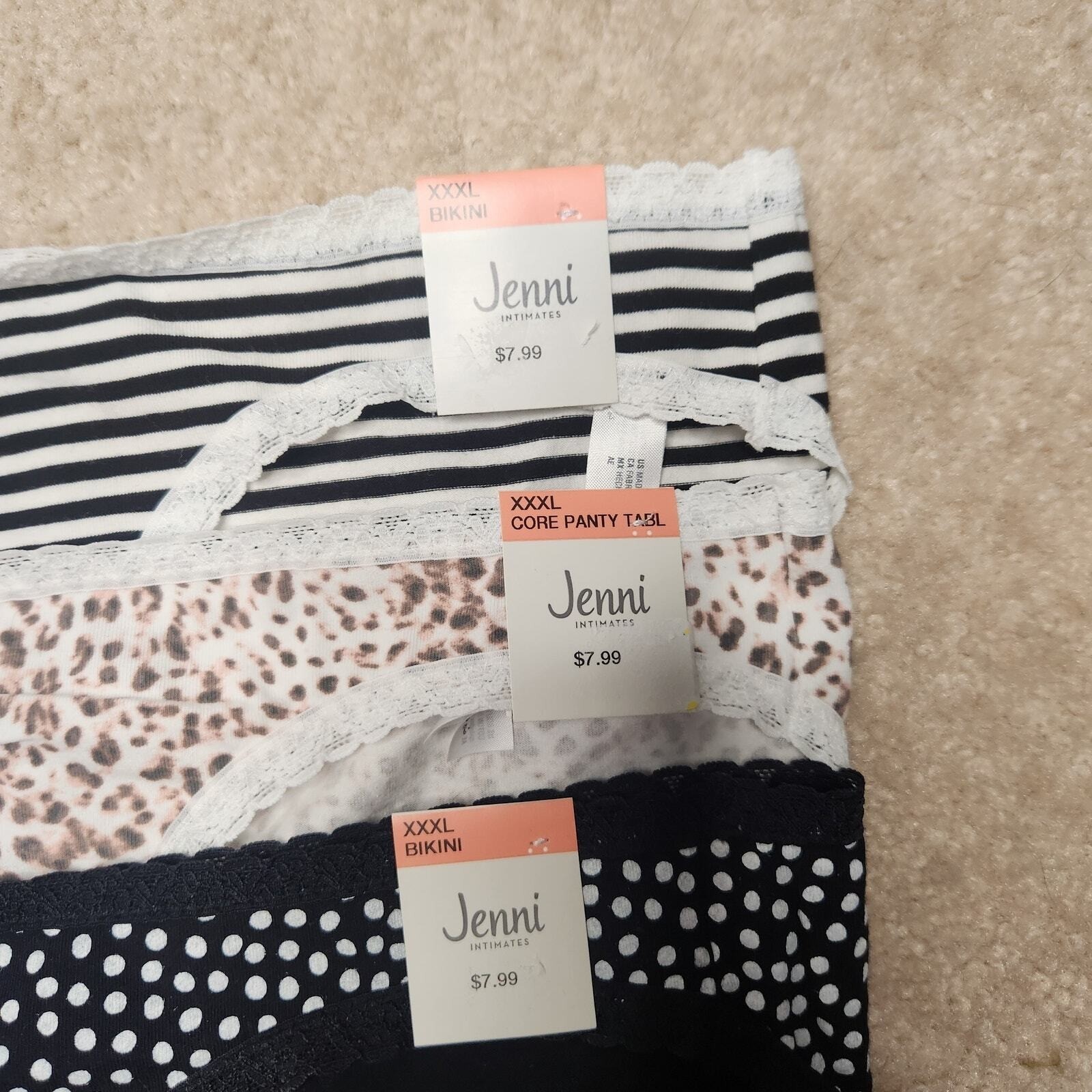 Jenni Intimates Underwear Women’s XXXL Multi Set of 3 Panties Lace Trimmed 6578