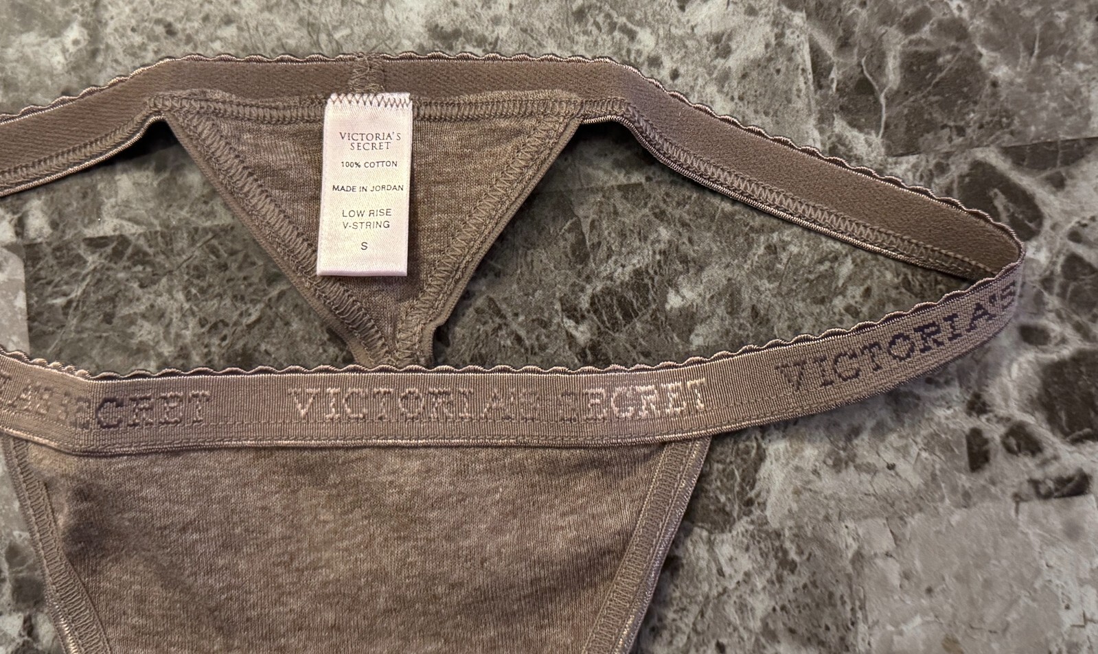 NWOT VICTORIA’S SECRET S BROWN FLORAL 100% COTTON VINTAGE RARE V STRING PANTIES