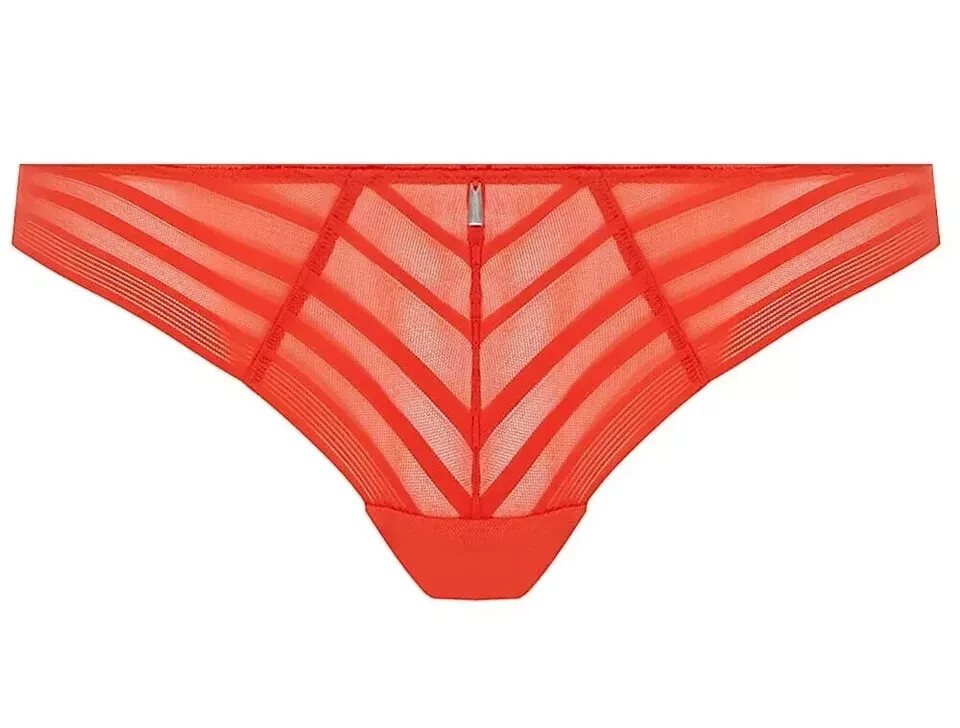 Freya Cameo Brazilian Brief Size M 12 14 Firefly Red Mid Rise Knickers 3167 New