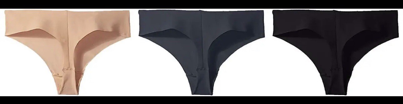 Calvin Klein QD3558 -Size: Small- 3 Pack- Invisible No Panty Line Thongs –
