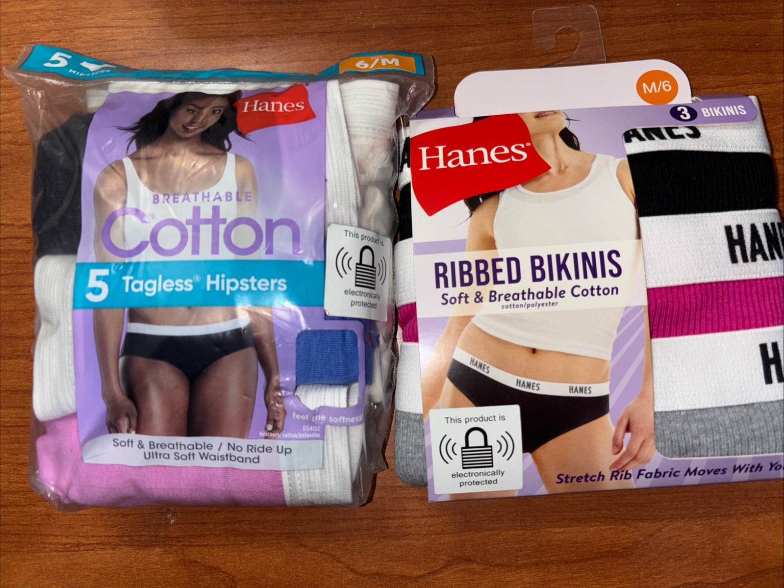 Ladies Hanes Panties Brand New &!Sealed New Bundle Deal! 2 Packs,size Medium-6.