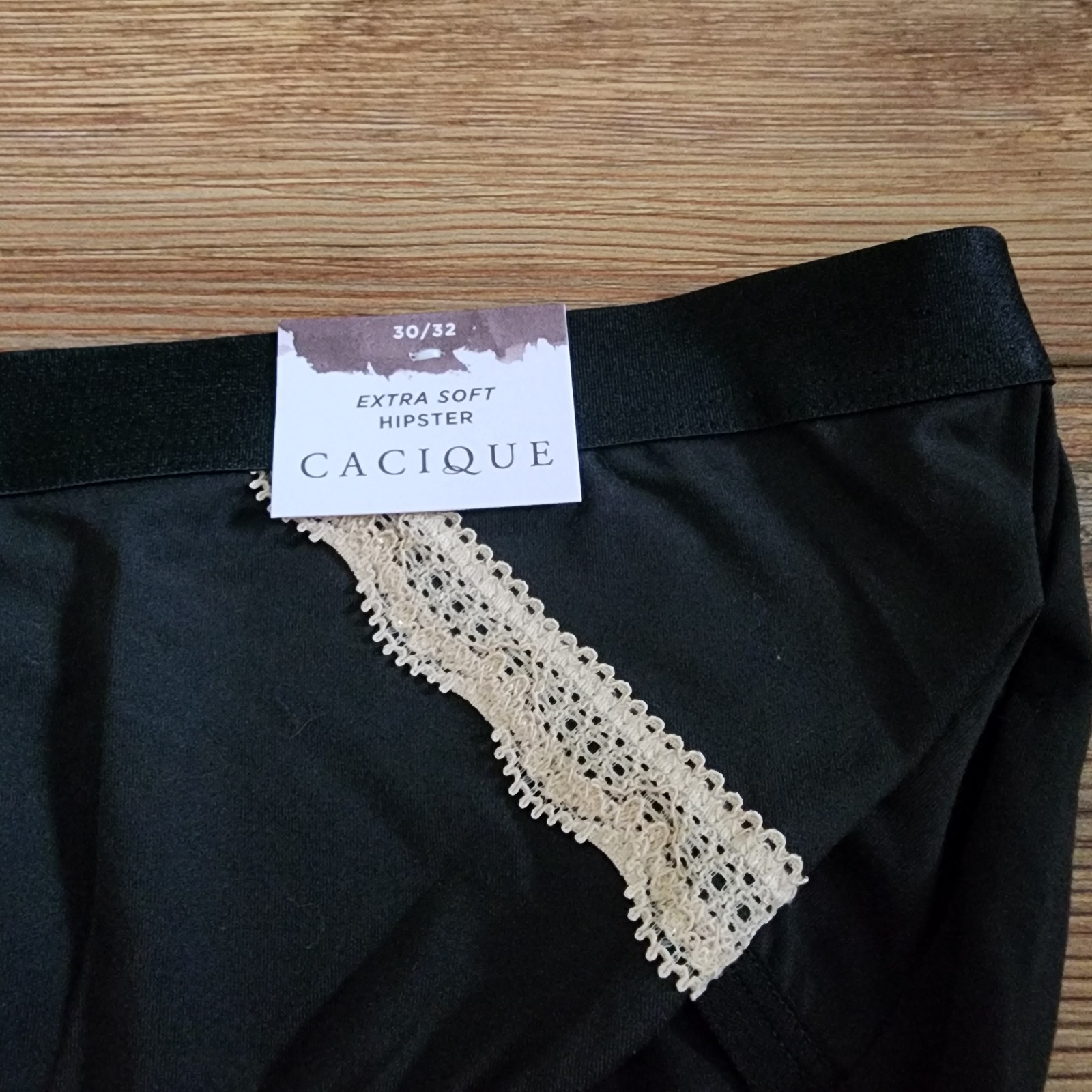 Cacique Panties Womens 30/32 Black Extra Soft Full Brief NEW