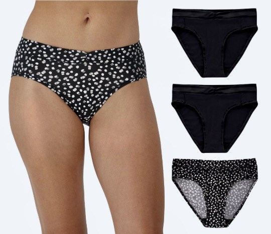MAIDENFORM Everyday Luxe Stretch Micro 3 Pk Black High Leg Panty Womens Sz L 7