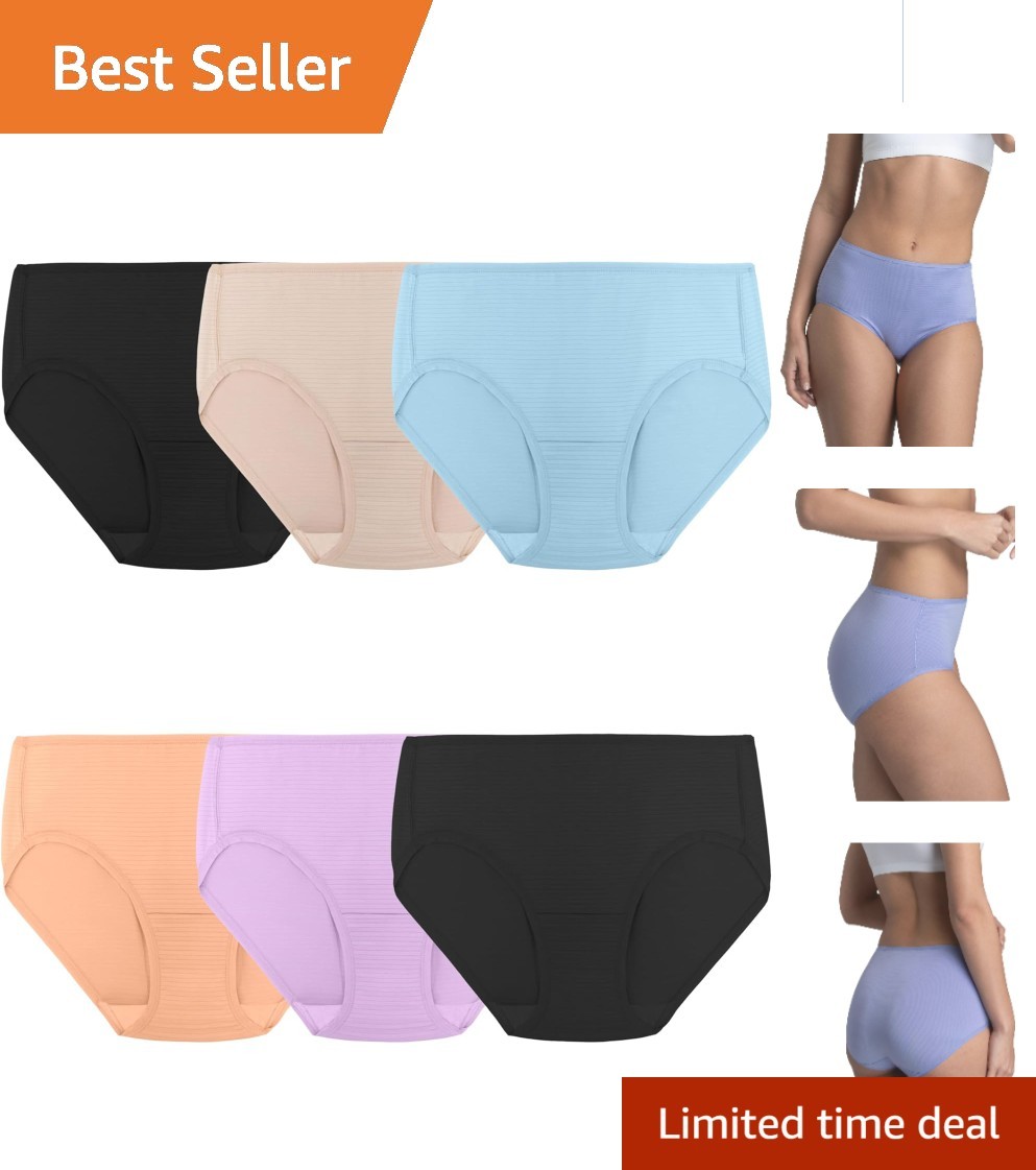Comfortable Women’s Cooling Stripes Briefs – Lightweight & Tag-Free 6 Pack