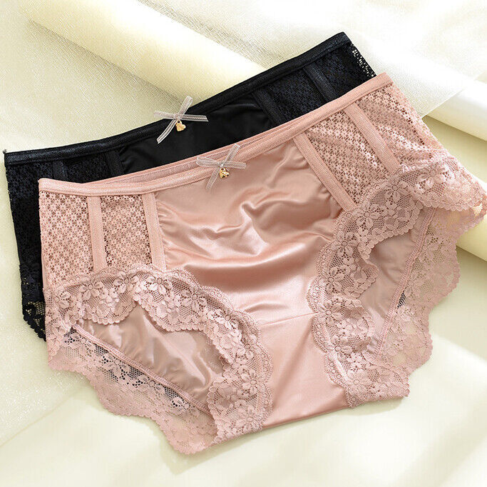 1/6 Pack Lot Womens Seamless Silky Satin Panties Briefs Underwear Lady Lingeries