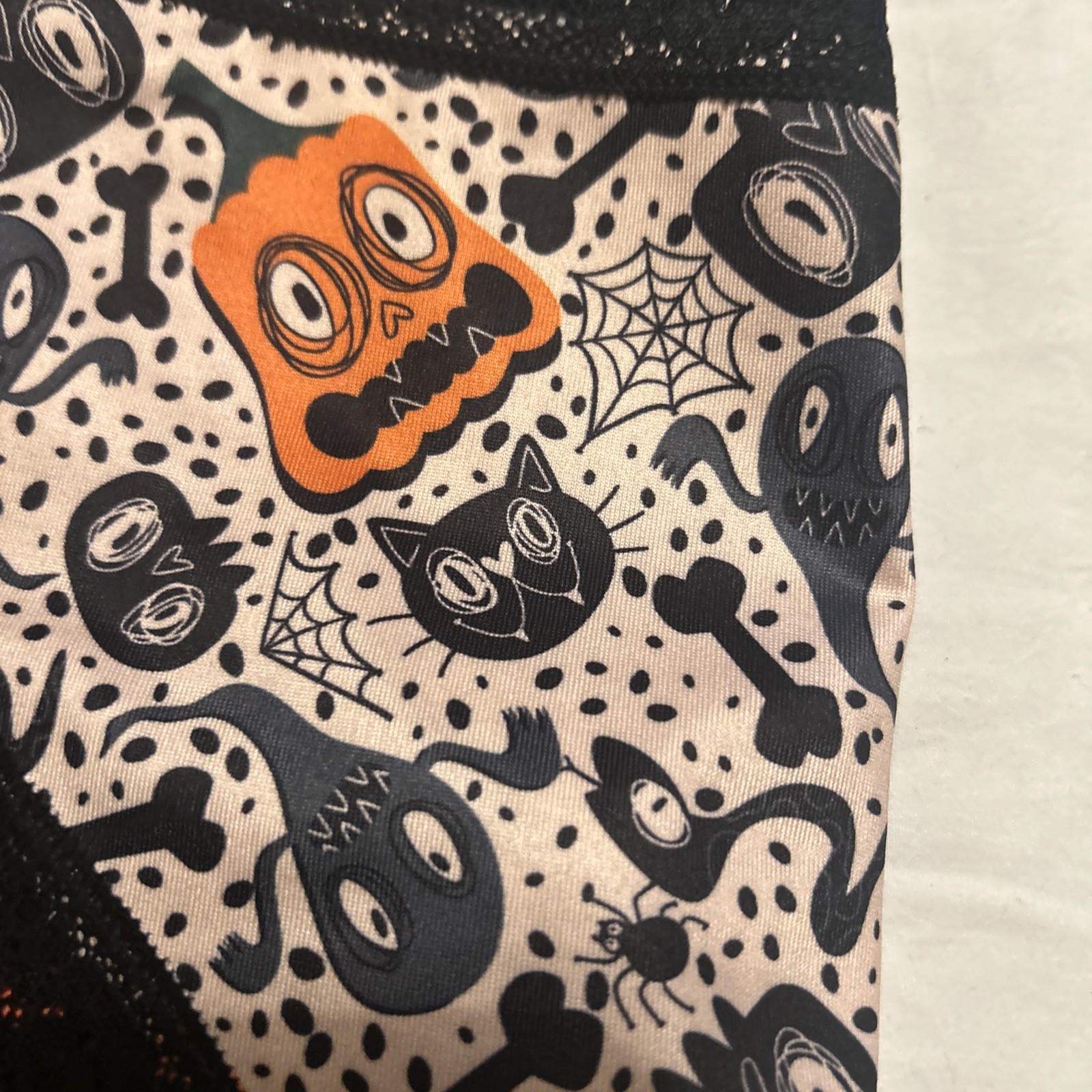 Morvia 3pk lace trim goth Skater Emo panties L Black Orange & White Skull Ghost