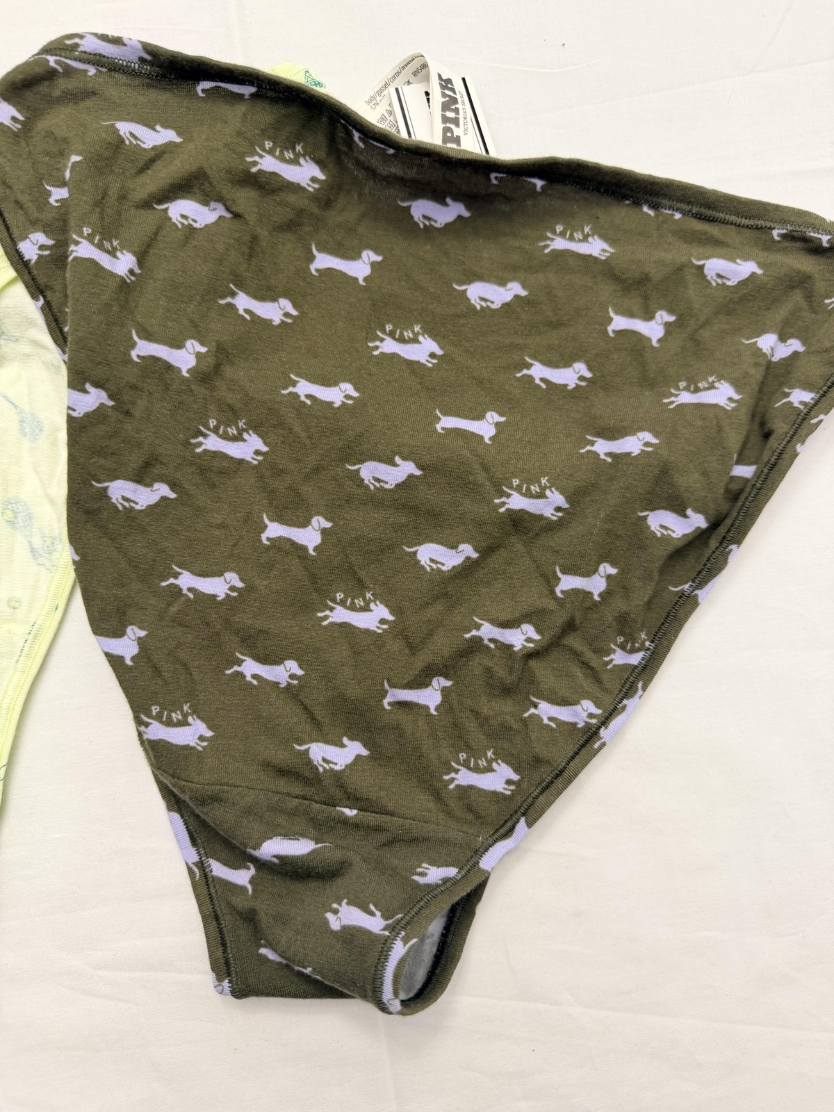 PINK Victoria’s Secret String Bikini Panties Womens XL 3 Pack Dog Multicolor