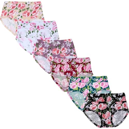 Women’s Underwear Plus Size XL-6XL Panties 5X-Large Floral Panties 6 Pack