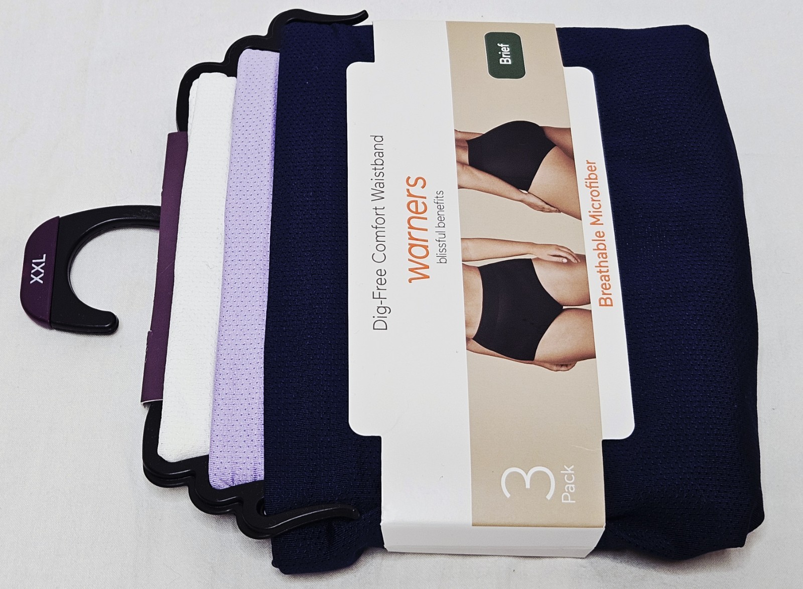 Warners Blissful Benefits Breathable Microfiber Brief 3 Pk Choose XL 2XL or 3XL