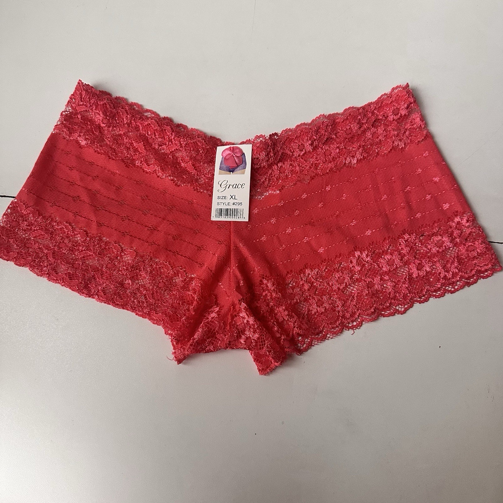 3 Women’s Grace BoyShort Underwear Lace Panties Sexy Low Rise Shortie S: XL