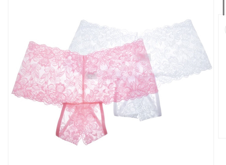 Angelina Lace Crotchless Cheeky Boxers XL