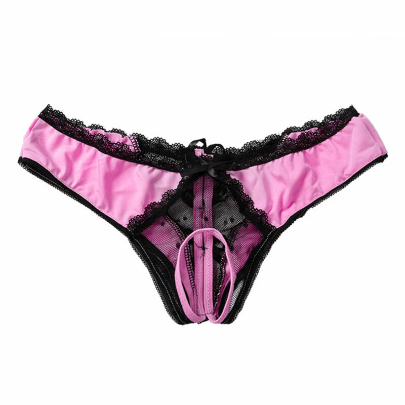 Women Lace Panties Crotchless Underwear Thongs Lingerie G-string Floral Briefs