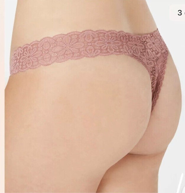 Jenni Plus Lace Thong 5 Pairs of S-XXL( cherry, mauve and chat) MSRP 3 for $21