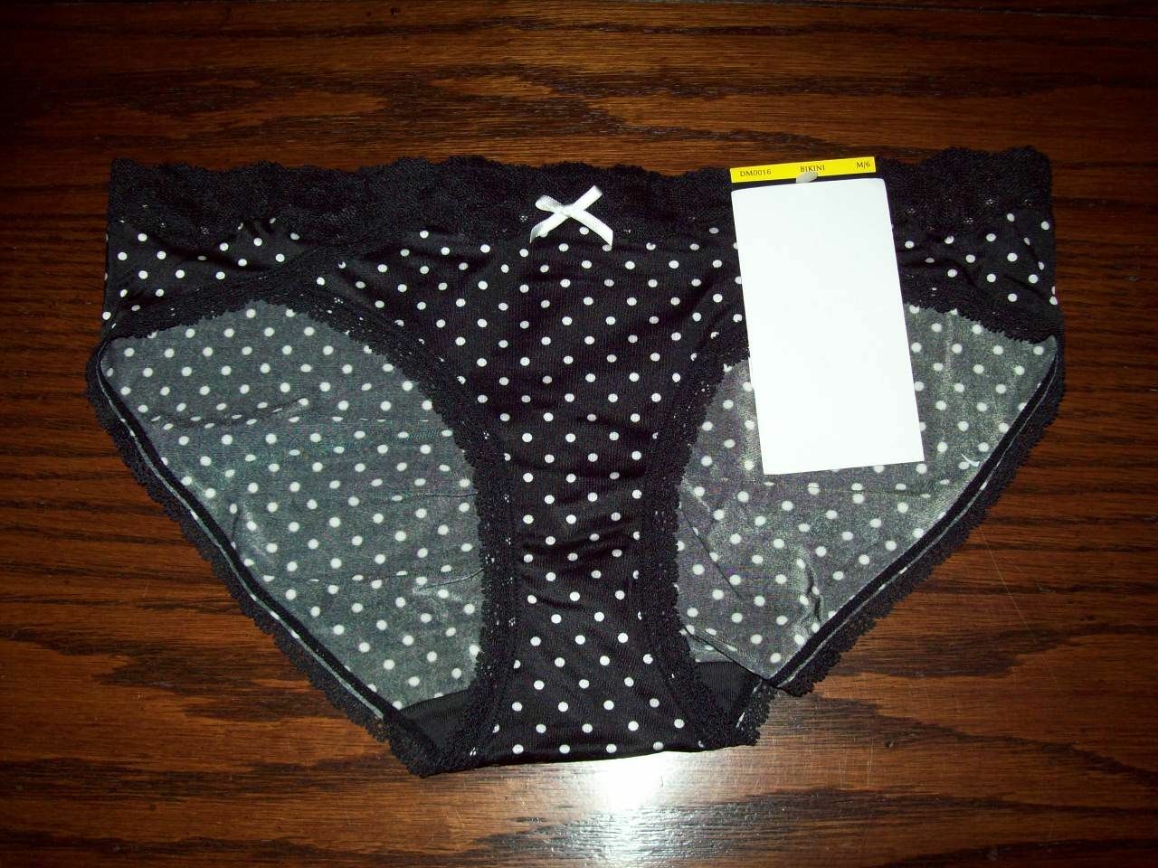 NWT Maidenform Lace Trim Bikini Panties smooth nylon ruched DM0016 C6M DOT M / 6