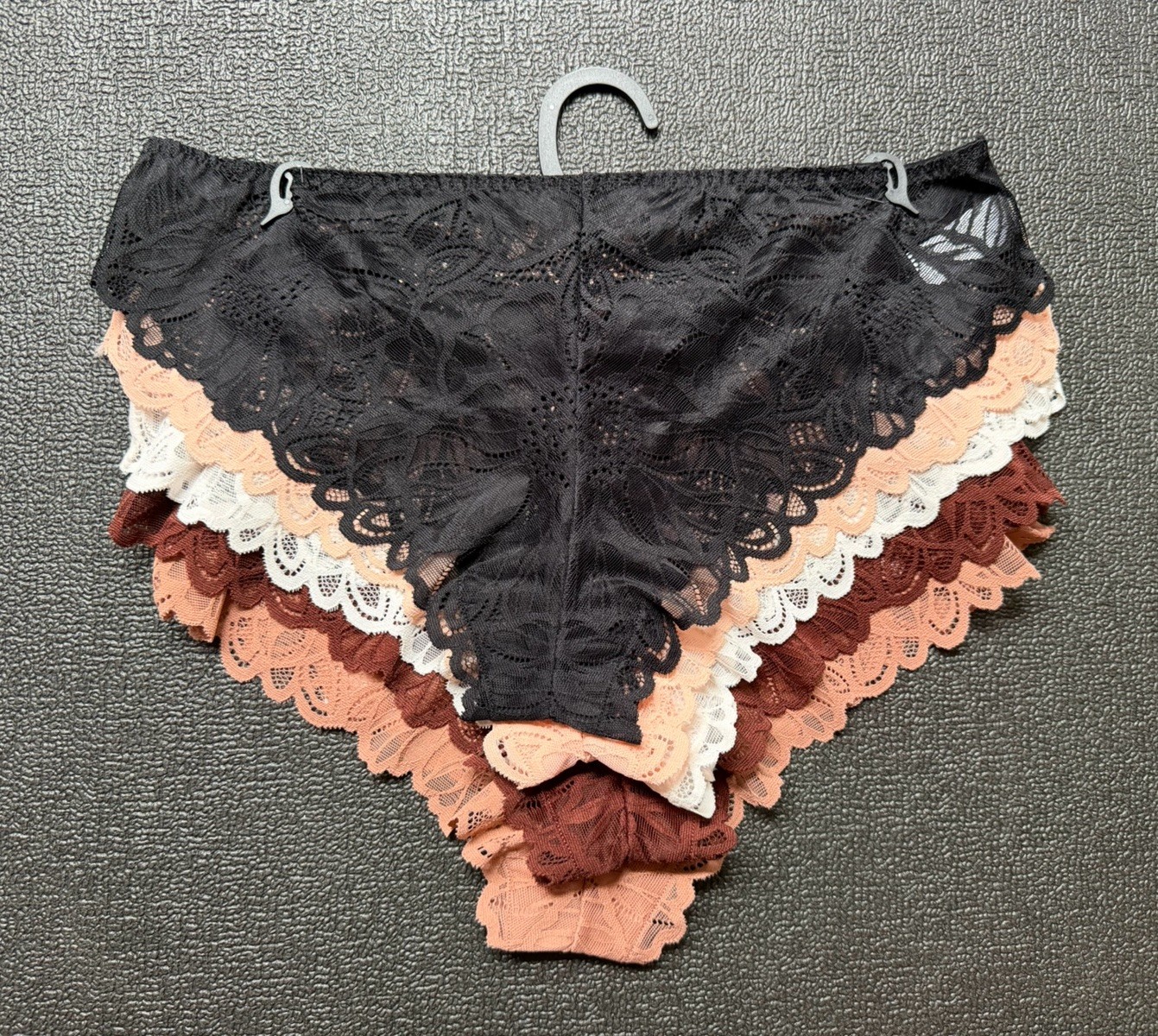 5 Pack Nicole Miller Lace Bikini sz L Stretch Logo Panties Bundle Set Lot