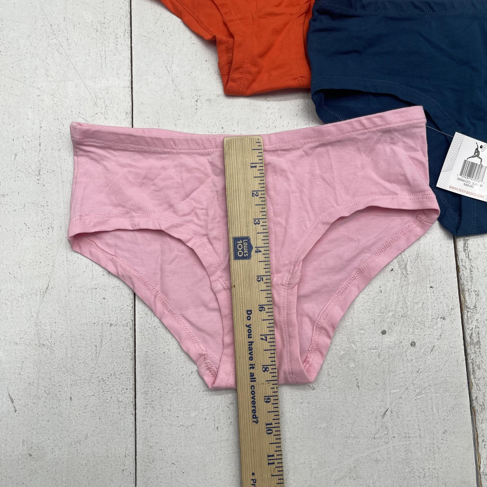 Sexy Basics Bikini Panties Womens Medium Multicolor Cotton 3 Pack Underwear
