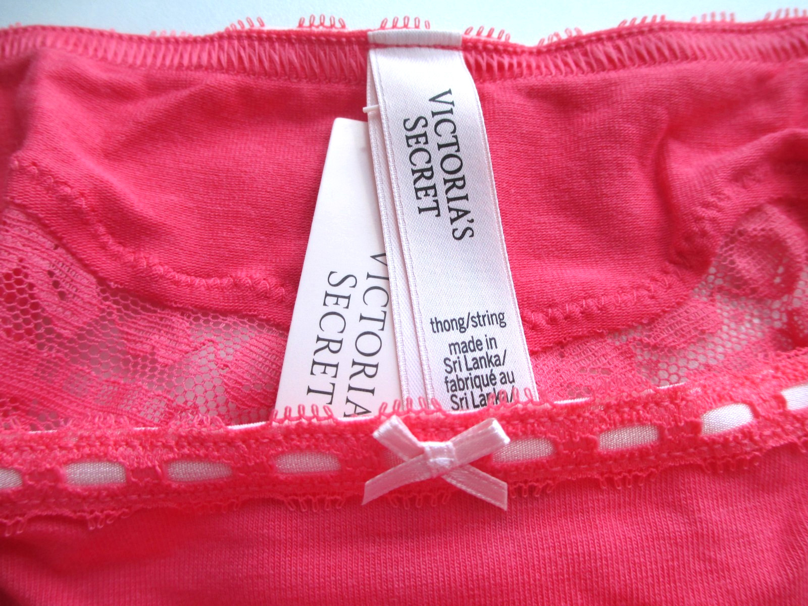 VICTORIA’S SECRET Cotton High Leg Thong Panty S M L XL Poppy Red NWT Ribbon VS
