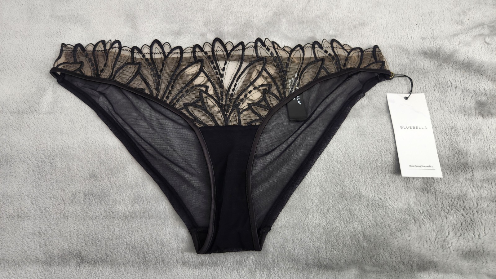 NEW Bluebella Women’s Black US 6 Small Embroidered Pavlina Brief Panty
