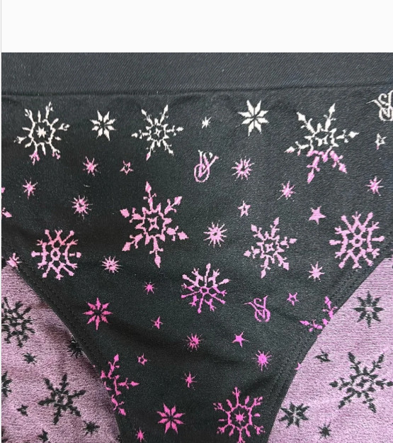 NWT Victoria’s Secret black & pink snowflake bikini Panty size M