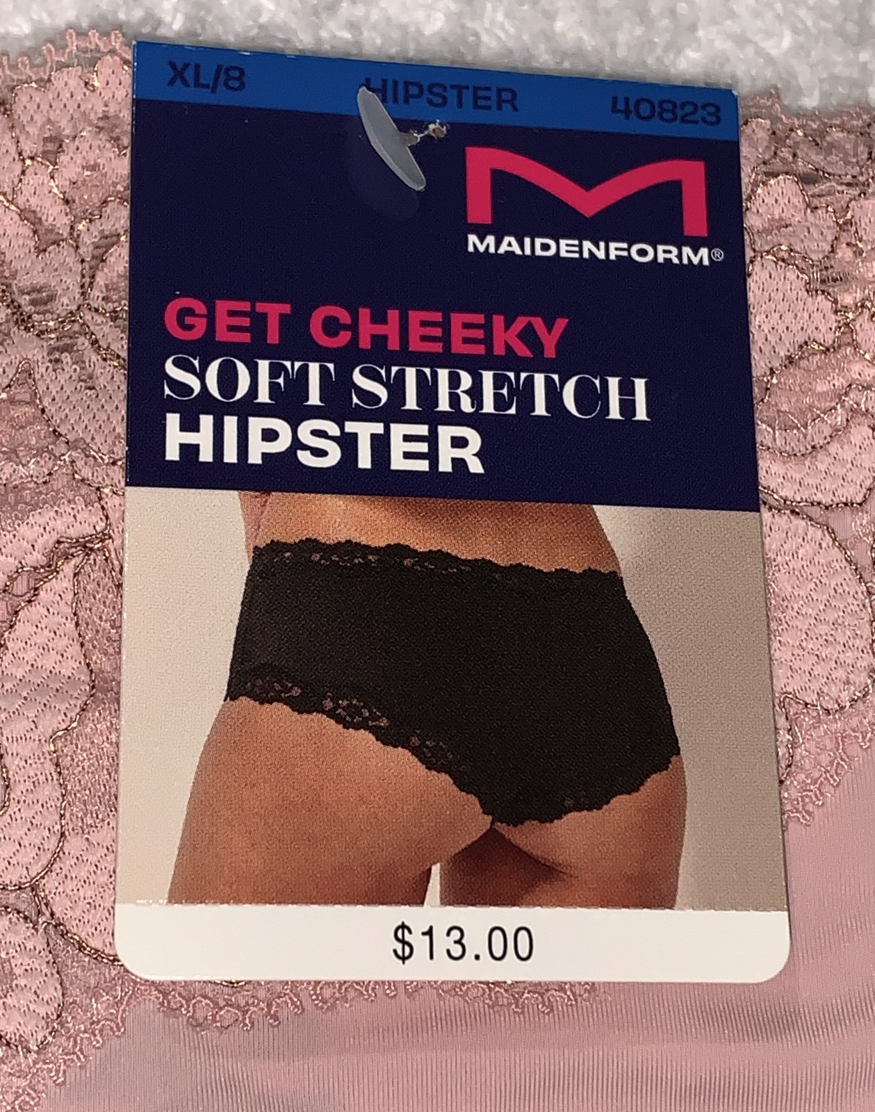 MAIDENFORM Sexy Must Haves Luxurious Lace Pink Cheeky Hipster Panty Womens M L